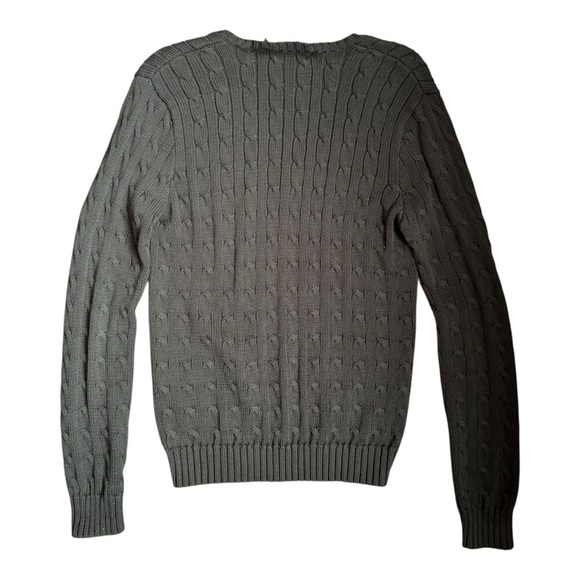Ralph Lauren Sport Cabled Cotton V-Neck Sweater Hong Kong Women’s Size L - Picture 6 of 8